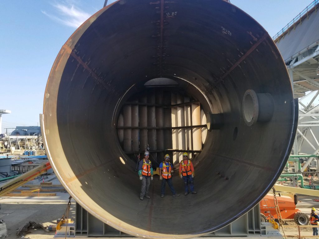 Pipe on the power plants ranged from ¾-inch to 22 feet in diameter.