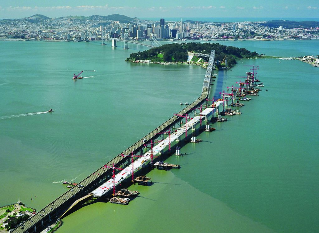 From 2002 to 2008, Kiewit/FCI/Manson, JV constructed the Skyway and E2/T1 segments of the new San Francisco-Oakland Bay Bridge east span replacement. The Skyway Segment project included twin 1.2-mile-long bridges. The E2/T1 Foundations project involved constructing the foundations for the new self-anchoring suspension (SAS) bridge.