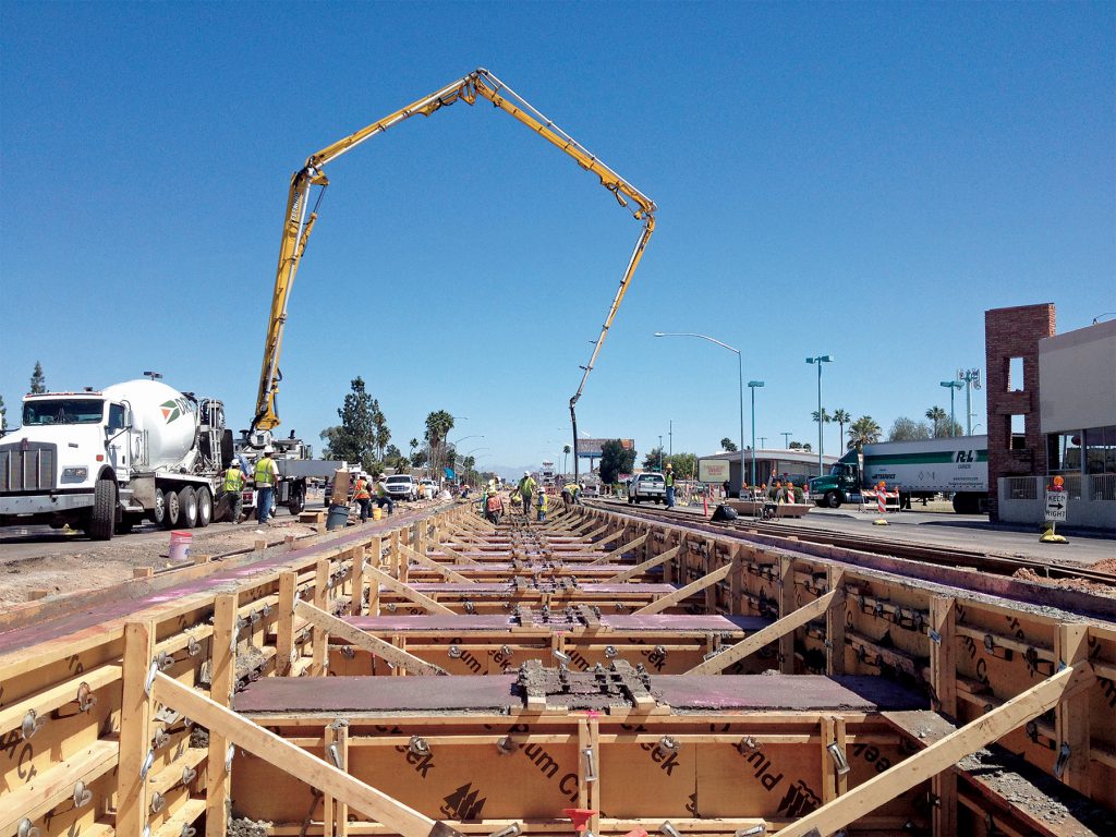 VTC places concrete for one of four station platforms that are included in the extension.