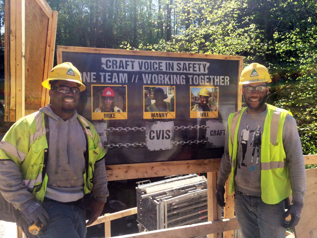 CVIS members Willie Stringfield and Mike Davis on the Carroll Avenue Bridge Rehabilitation project in Takoma Park, Md.