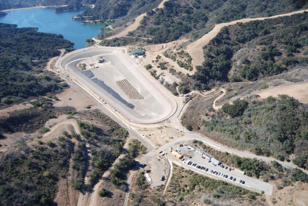 The existing Upper Stone Canyon Reservoir is being modified to comply with water-quality regulations by placing a 700,000-square-foot floating cover over the reservoir.