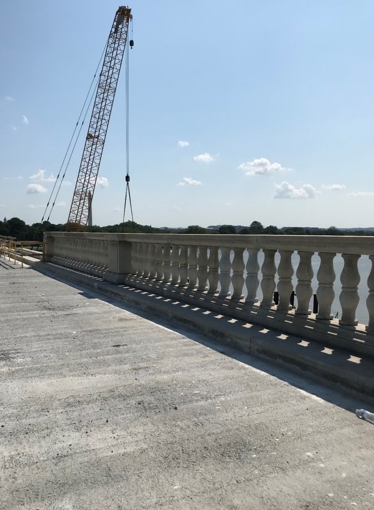 Each piece of the bridge railings had to be meticulously cataloged, removed, repaired, cleaned and reinstalled in the same exact location.