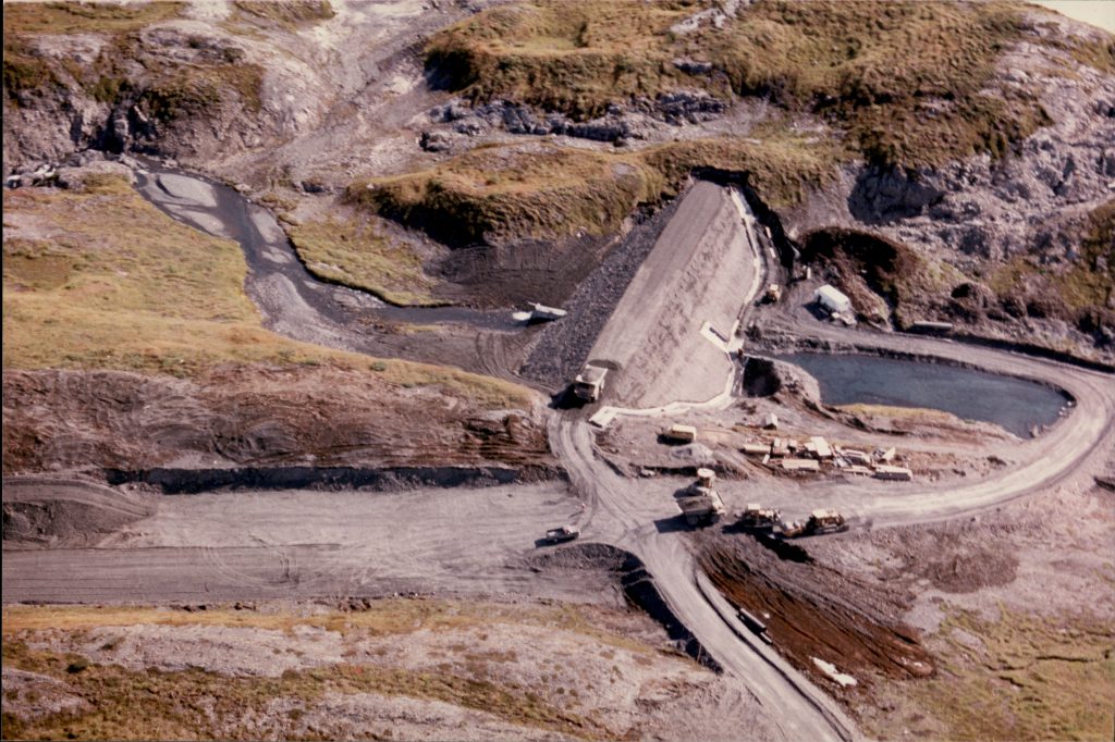 Kiewit breaks ground  on Phase 1 of the Terror Lake Hydroelectric Project in April 1982.  