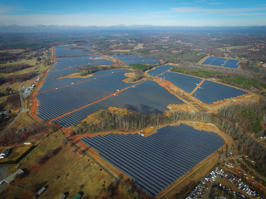 MEC installed conduit, cable and electrical equipment for nearly 300,000 solar modules on the 480-acre Rutherford Solar Farm in North Carolina.