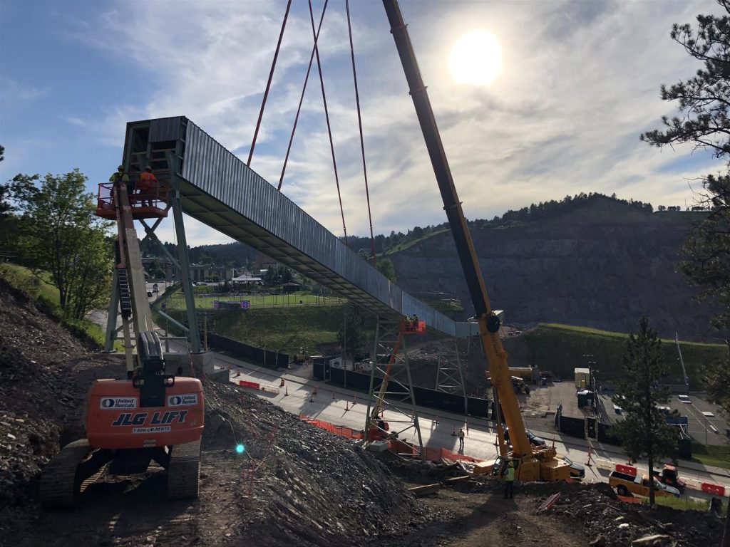 The new conveyor system was installed over U.S. 85.