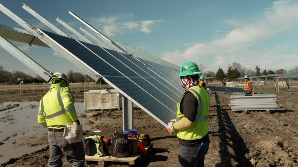 Teams will install a total of 2.3 million solar panels on the 4,200-acre site, enough to power up to 300,000 homes.