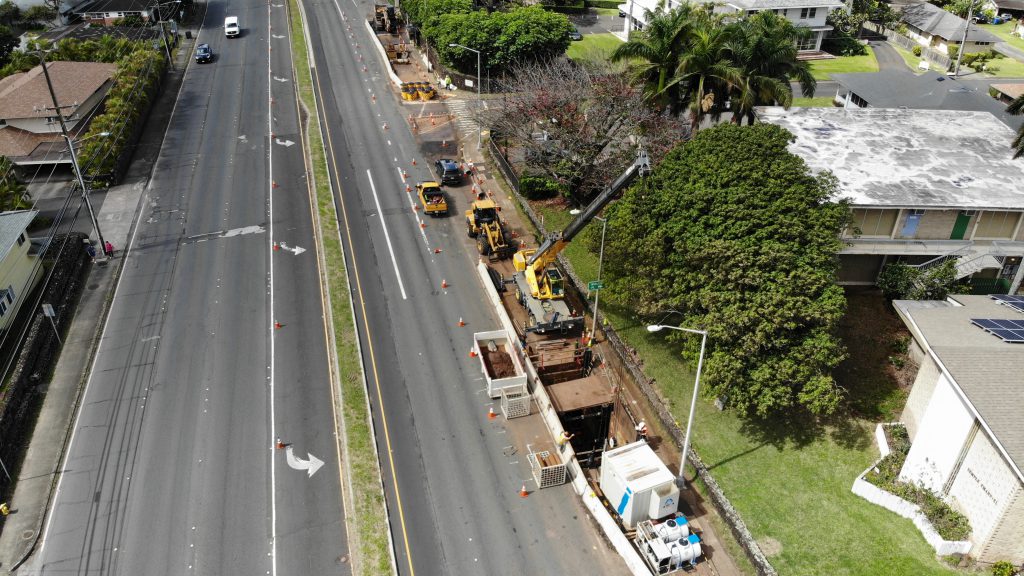 The Dowsett Highlands Sewers Project required installation of 17,500 linear feet of new gravity sewer lines, using guided bore and open excavation methods. 
