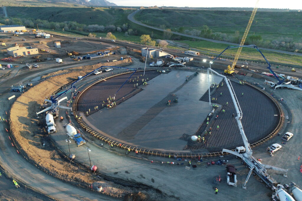 Kiewit’s in-house team delivered expertise when the initial concrete pours needed adjustment, creating and testing a new mix in just a few weeks.The pour pictured above was performed by subcontractor Garney Construction.