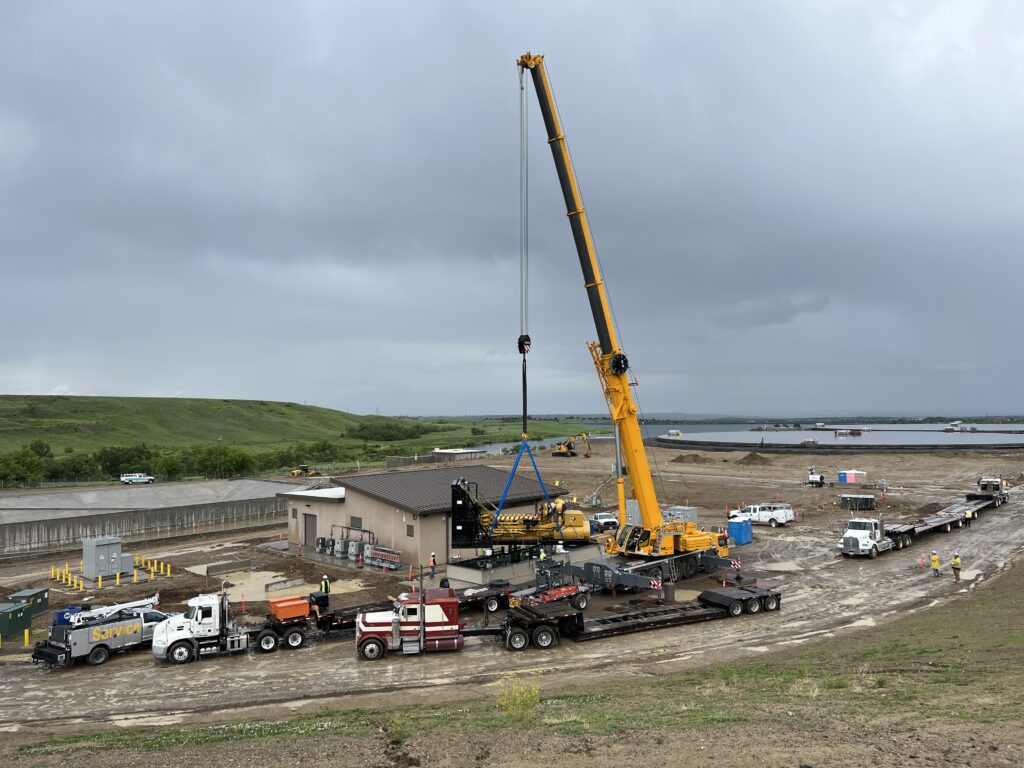 The plant also contains a 3,500-kilowatt diesel generator for emergencies. The main electrical building serves as the hub for incoming medium-voltage power to the entire plant.