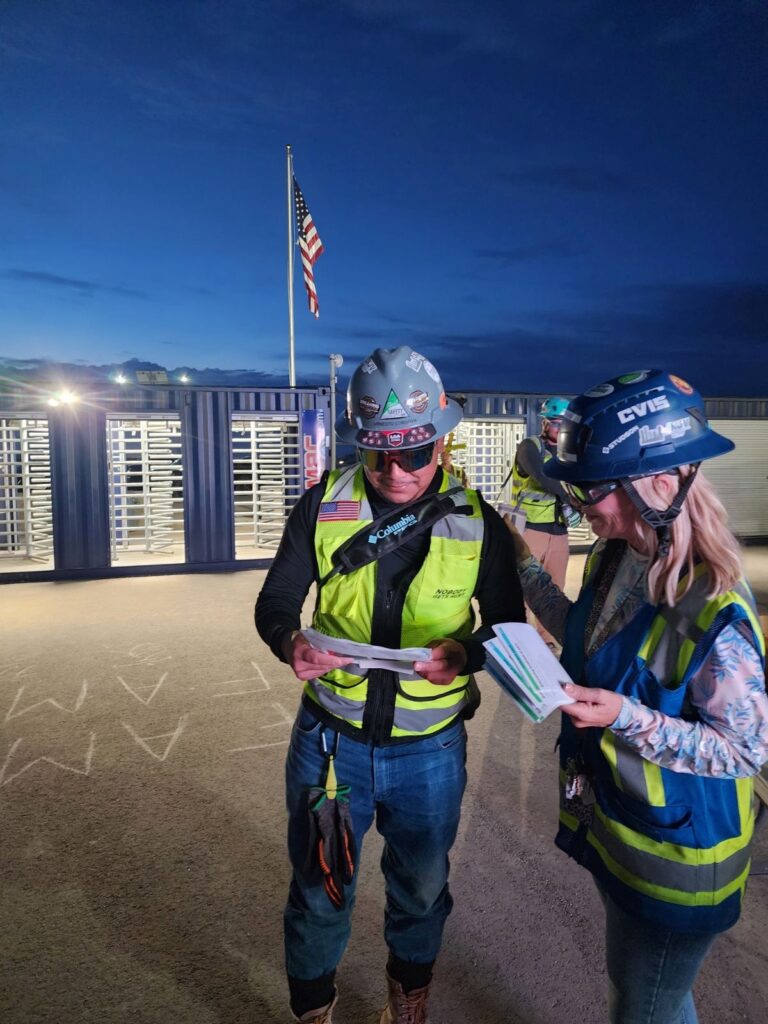 Every morning, Shaleen Parker greets the job crew at the gate to ask questions and make sure everyone is in a good headspace before starting the day. 