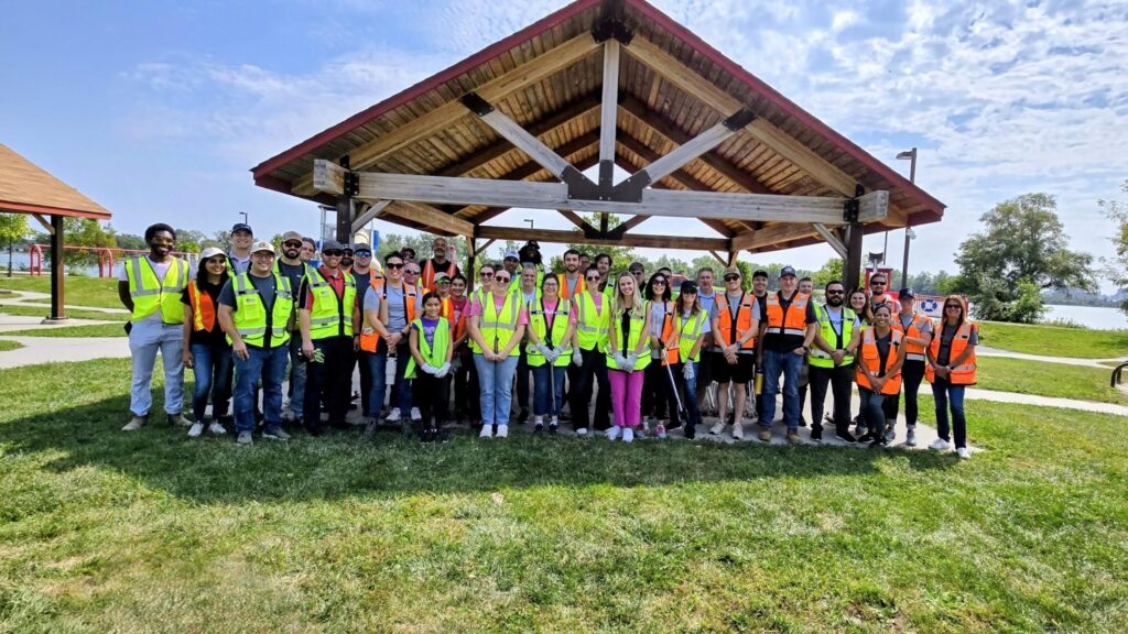 Kiewit employees in Omaha, Nebraska, removed more than 2,200 pounds of trash — including 41 tires — during a cleanup event at Levi Carter Park, surpassing last year’s total by 1,368 pounds.